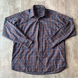 Vintage Viyella Flannel Shirt Cotton Wool Blend Mens XL Made in Canada
